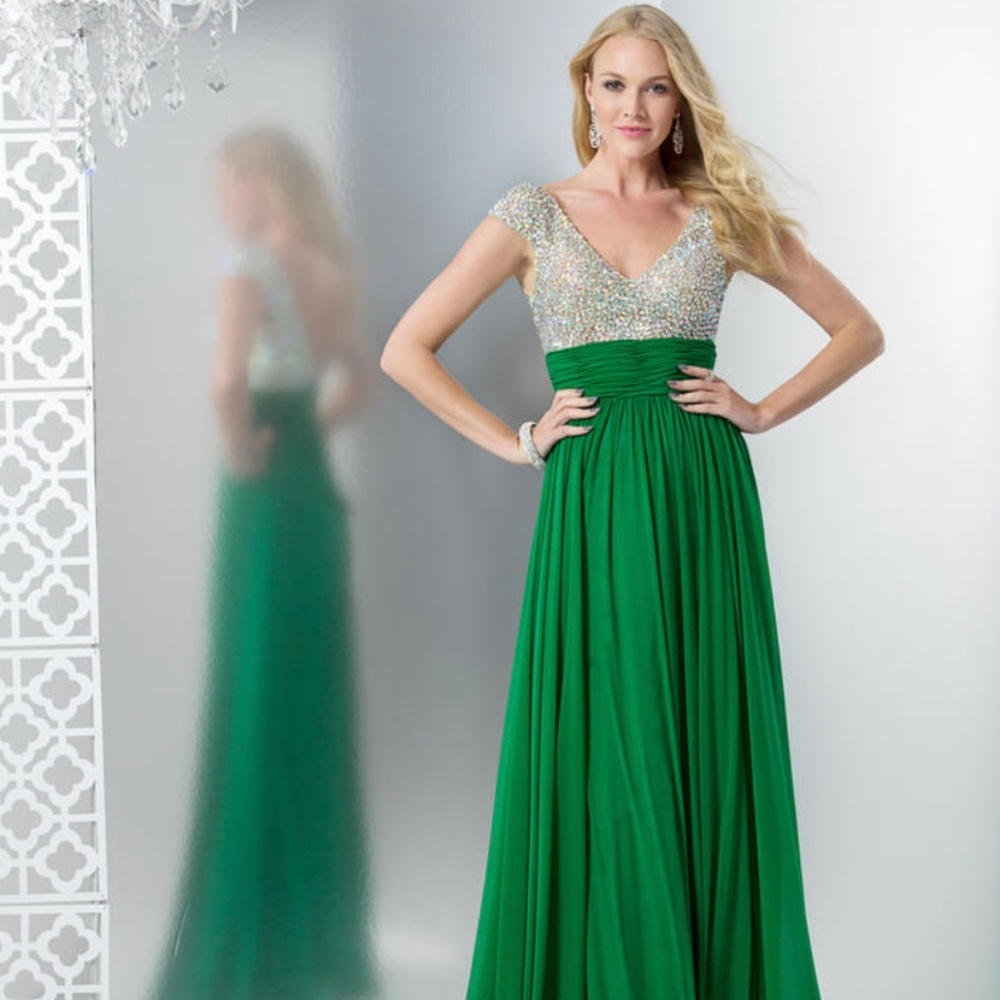 Emerald Green  cruise wear Formal Prom pageant  Dress, Sparkling size 16